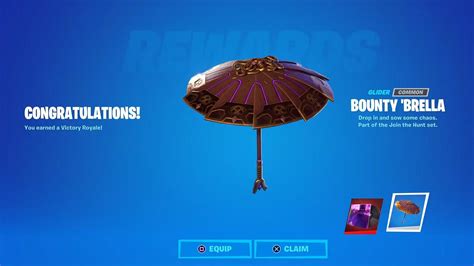 Get a Victory Royale in any non-LTM Game Mode during Fortnite's Chapter 2 Season 1. . Chapter 4 season 5 win umbrella